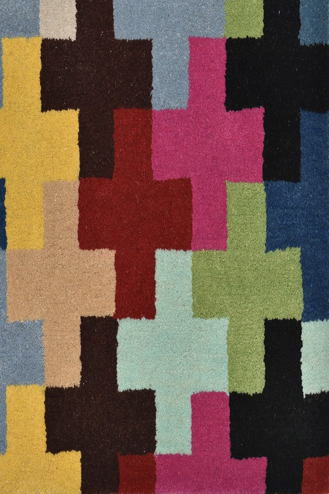 MULTICOLOR PIXEL HAND TUFTED CARPET