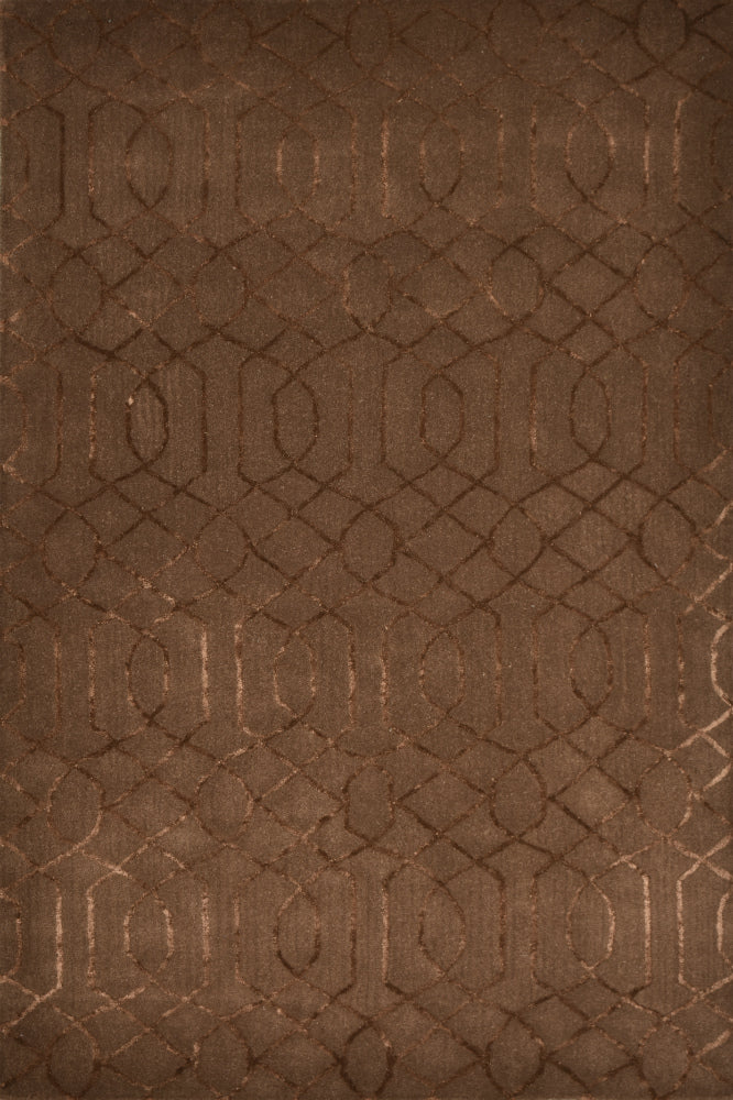 BROWN EMBOSSED HAND TUFTED CARPET