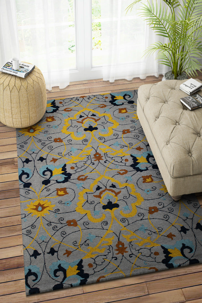 MULTICOLOR GREY SUZANI HAND TUFTED CARPET