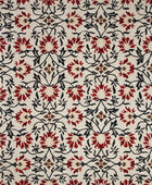 BEIGE RED FLORAL HAND TUFTED CARPET