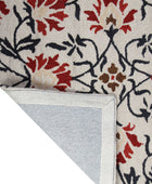 BEIGE RED FLORAL HAND TUFTED CARPET