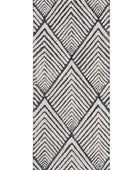 BLACK AND WHITE GEOMETRIC HAND TUFTED RUNNER CARPET