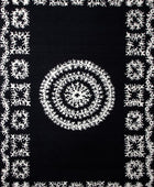 BLACK AND WHITE FLORAL HAND TUFTED CARPET