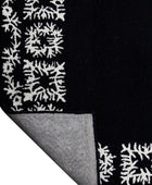 BLACK AND WHITE FLORAL HAND TUFTED CARPET