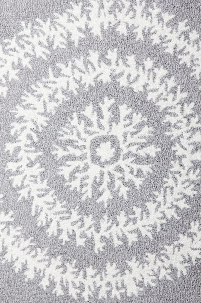 GREY AND WHITE FLORAL HAND TUFTED CARPET