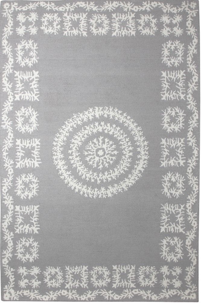 GREY AND WHITE FLORAL HAND TUFTED CARPET