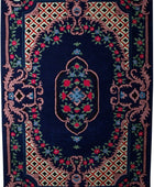 BLUE MULTICOLOR MEDALLION HAND TUFTED CARPET - Imperial Knots