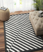 BLACK AND WHITE GEOMETRIC HAND TUFTED CARPET