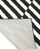 BLACK AND WHITE GEOMETRIC HAND TUFTED CARPET