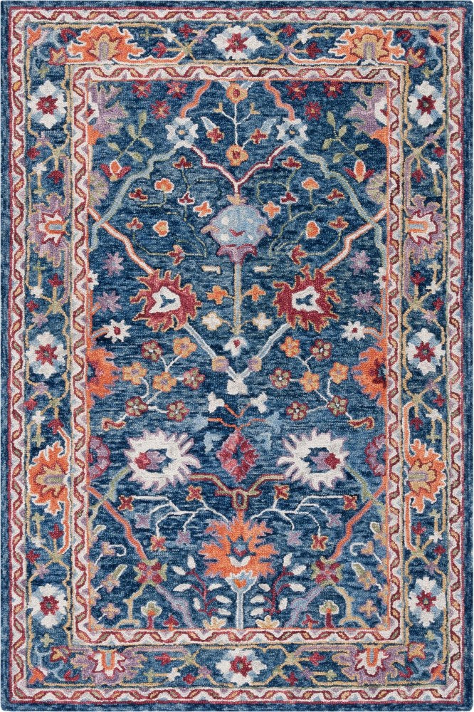 MULTICOLOR BLUE SUZANI HAND TUFTED CARPET