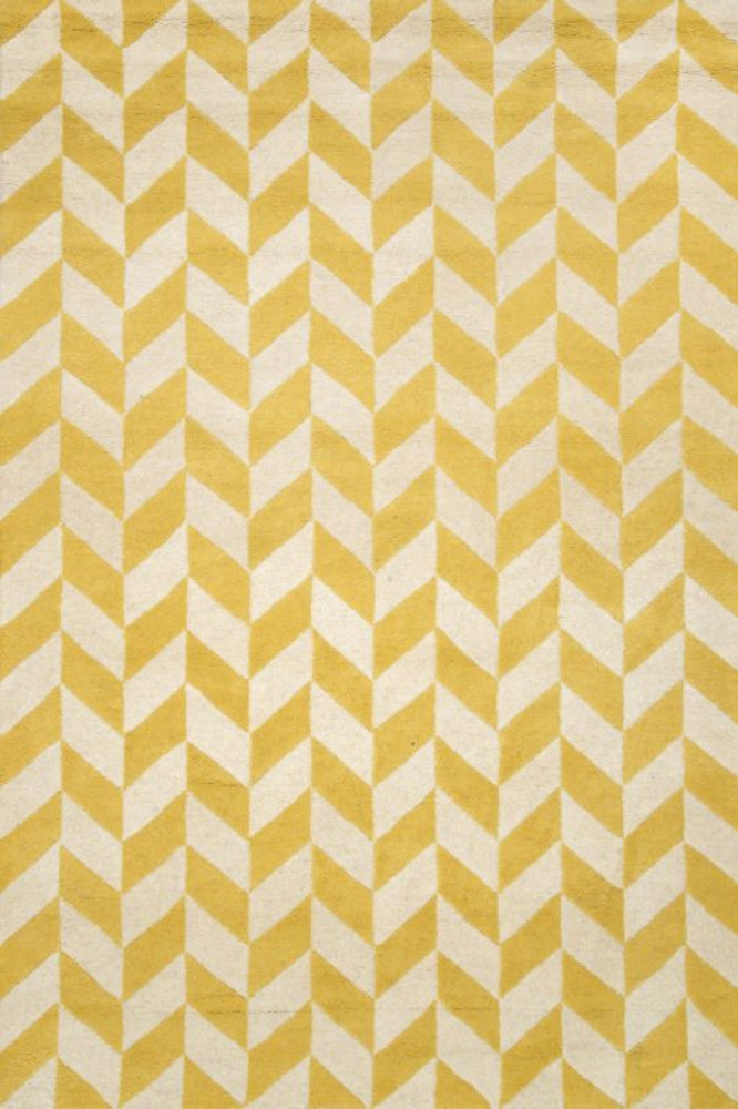 YELLOW IVORY MODERN HAND TUFTED CARPET