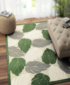 GREEN IVORY FLORAL HAND TUFTED CARPET