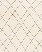 IVORY AND BLACK GEOMETRIC HAND TUFTED CARPET