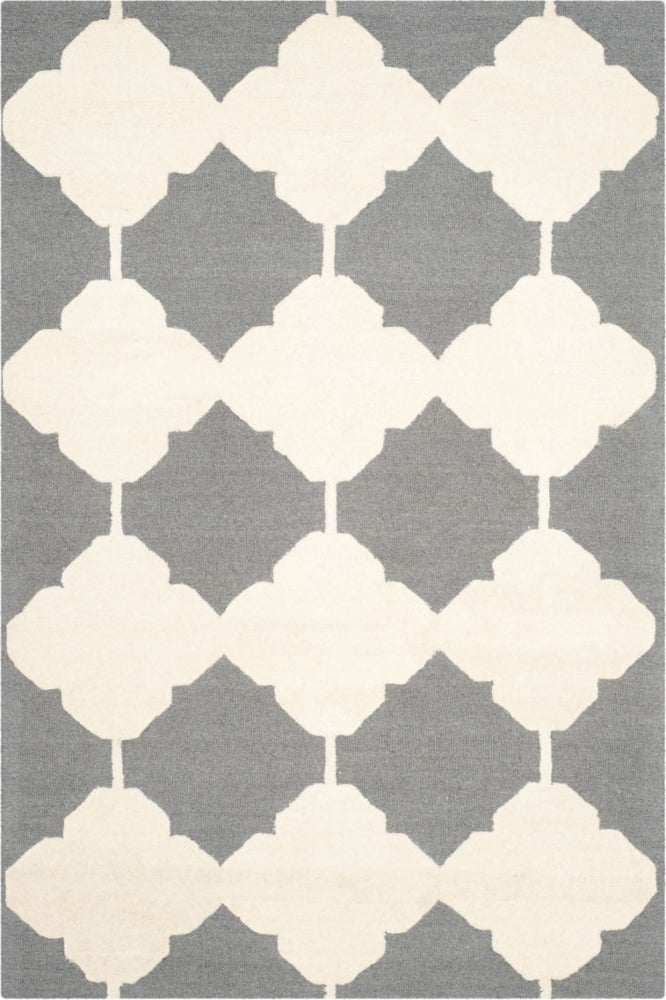 GREY IVORY MOROCCAN HAND TUFTED CARPET