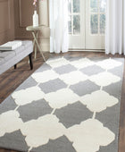 GREY IVORY MOROCCAN HAND TUFTED CARPET