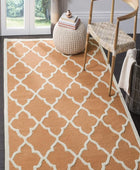 ORANGE AND IVORY MOROCCAN HAND TUFTED CARPET