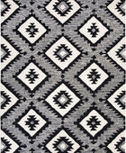 BLACK AND WHITE KILIM HAND TUFTED CARPET