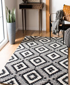 BLACK AND WHITE KILIM HAND TUFTED CARPET