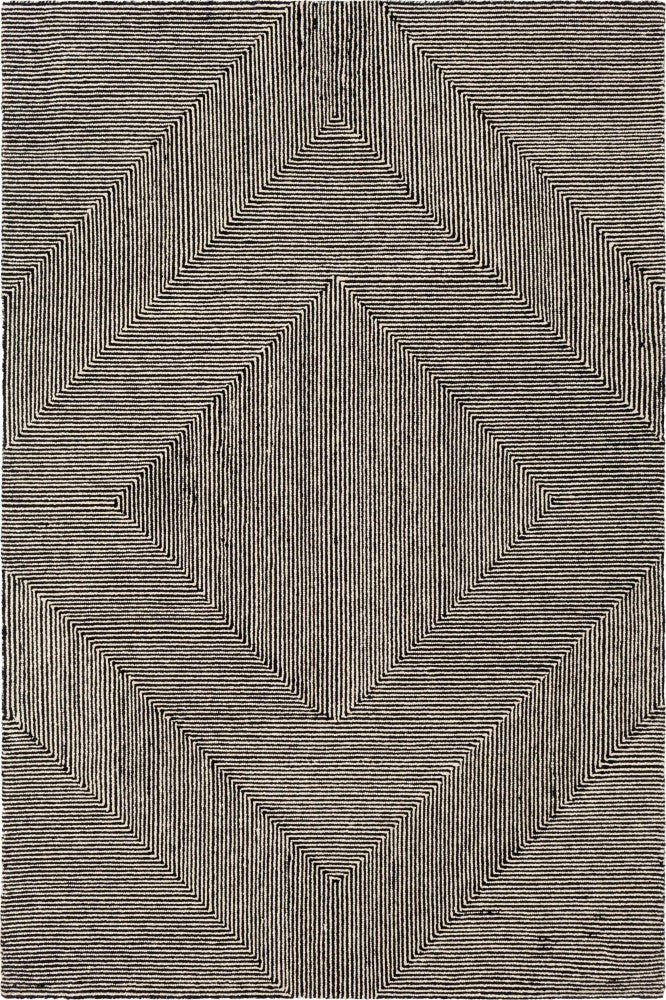 BLACK AND WHITE GEOMETRIC HAND TUFTED CARPET