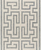 GREY AND IVORY GEOMETRIC HAND TUFTED CARPET