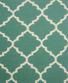 GREEN IVORY MOROCCAN HAND WOVEN DHURRIE