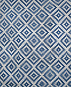 NAVY BLUE IVORY PIXEL KILIM HAND WOVEN DHURRIE