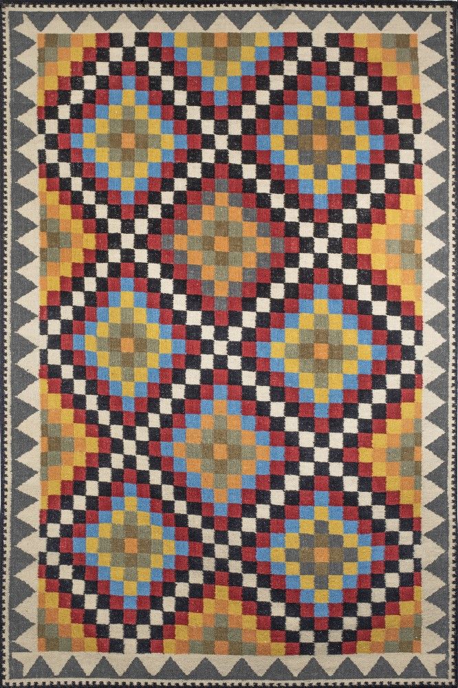 MULTICOLOR PIXEL KILIM HAND WOVEN DHURRIE