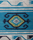 BLUE GREY KILIM HAND WOVEN DHURRIE