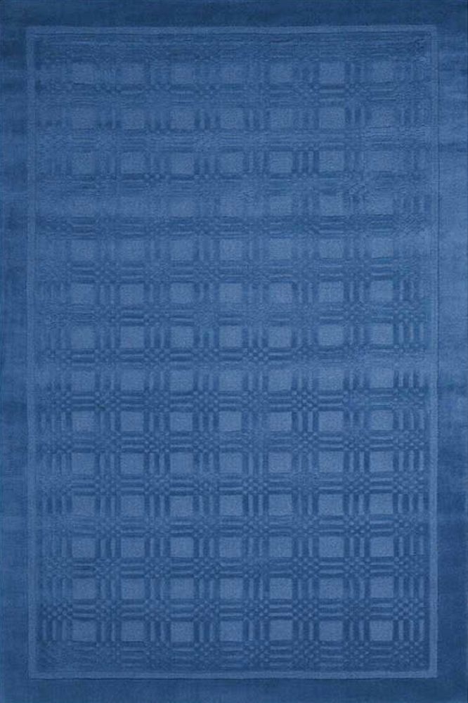 NAVY BLUE GEOMETRIC HAND KNOTTED CARPET