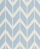 BLUE AND WHITE CHEVRON HAND WOVEN DHURRIE