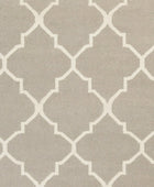 GREY AND WHITE MOROCCAN HAND WOVEN DHURRIE