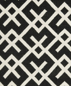 BLACK AND WHITE LINKS HAND WOVEN DHURRIE - Imperial Knots