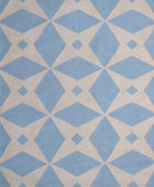 BLUE AND IVORY STAR HAND WOVEN DHURRIE - Imperial Knots