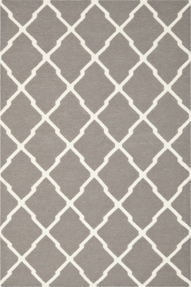 GREY AND WHITE MOROCCAN HAND WOVEN DHURRIE