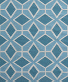 BLUE AND IVORY TRELLIS HAND WOVEN DHURRIE - Imperial Knots