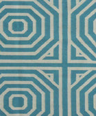 BLUE IVORY TRELLIS HAND WOVEN DHURRIE - Imperial Knots