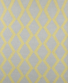 GREY YELLOW TRELLIS HAND WOVEN DHURRIE - Imperial Knots
