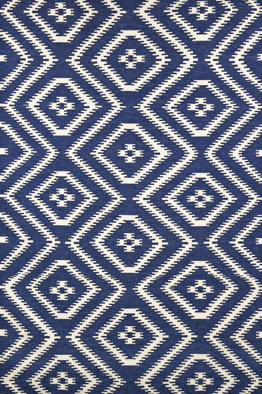 BLUE VINTAGE HAND WOVEN KILIM DHURRIE - Imperial Knots