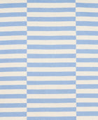 BLUE AND IVORY STRIPES HAND WOVEN DHURRIE - Imperial Knots