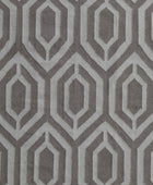 GREY AND IVORY GEOMETRIC HAND WOVEN DHURRIE