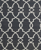 CHARCOAL TRELLIS HAND WOVEN DHURRIE - Imperial Knots
