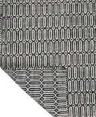 BLACK AND WHITE GEOMETRIC HAND WOVEN DHURRIE