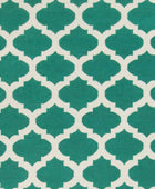 GREEN AND IVORY MOROCCAN HAND WOVEN DHURRIE - Imperial Knots