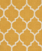 YELLOW AND IVORY MOROCCAN HAND WOVEN DHURRIE - Imperial Knots