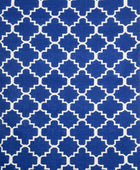 BLUE AND WHITE MOROCCAN HAND WOVEN DHURRIE