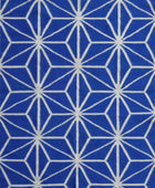 BLUE AND IVORY STAR HAND WOVEN DHURRIE