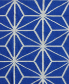 BLUE AND IVORY STAR HAND WOVEN DHURRIE