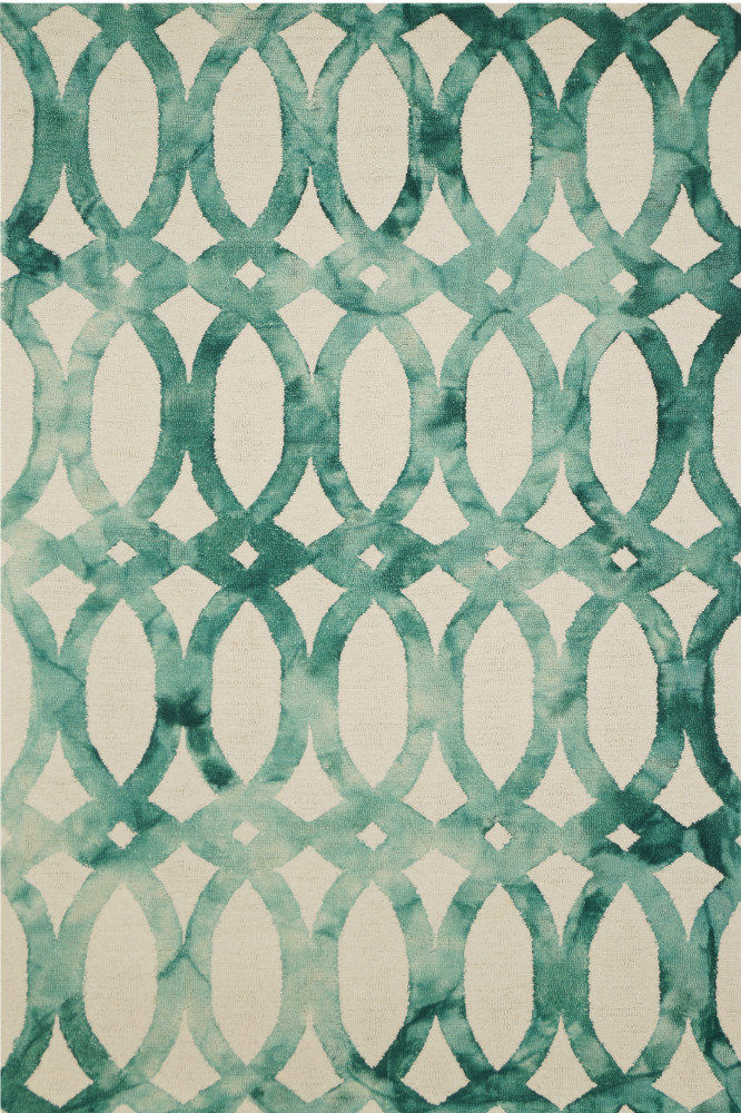 IVORY GREEN DIP DYED LOOPS HAND TUFTED CARPET