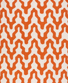 ORANGE AND WHITE CHEVRON HAND TUFTED CARPET