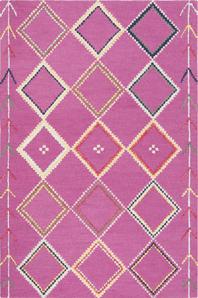 PINK GEOMETRIC HAND TUFTED CARPET